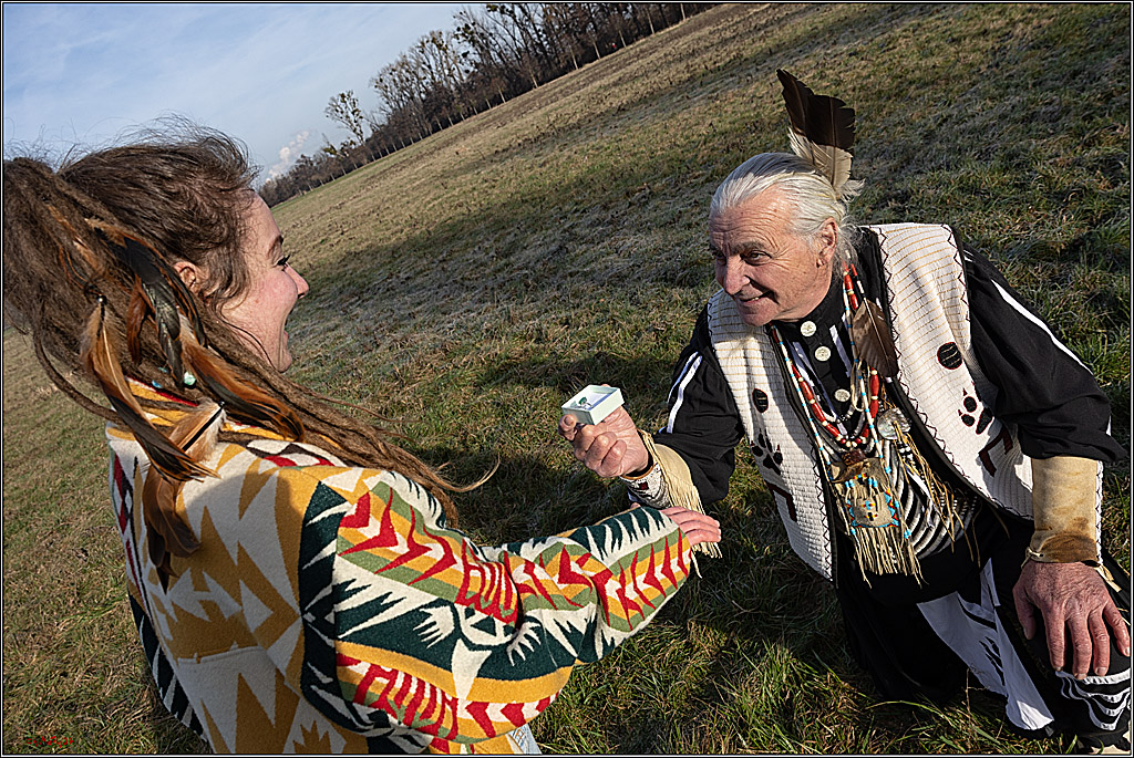 Cheyenne-Halbblut Hunting Wolf in der Falknerei Pierre Schmidt; Gymnich, 09.02.2023
